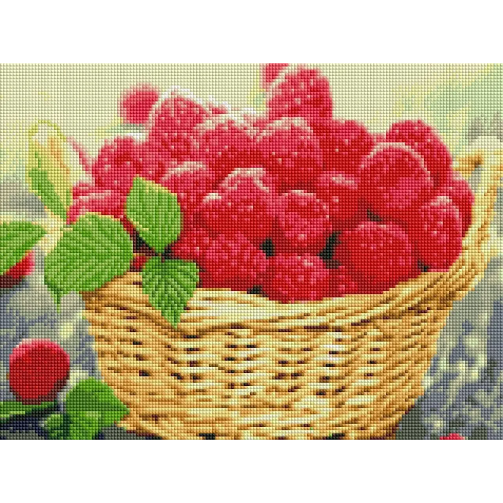 Алмазна мозаїка ColorArt 30x40 Малина у корзині квадратні алмази