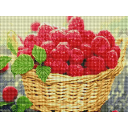 Алмазна мозаїка ColorArt 30x40 Малина у корзині квадратні алмази